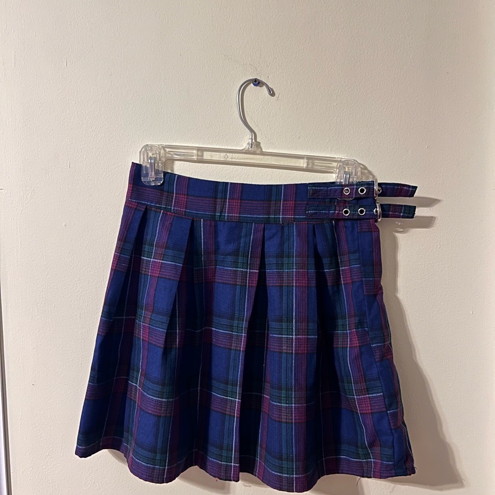 Plaid Blue and Purple Women's Skirt